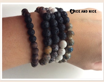 Aromatherapy lava bead diffuser bracelet for essential oils - white beads
