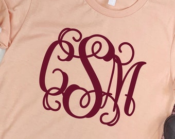 Monogram Iron On, Monogram Iron On Transfer, Iron On Letters, Heat Transfer Monogram