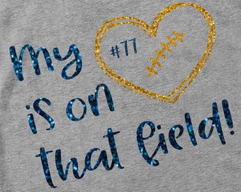 My Heart is on That Field Iron On, Glitter Football Mom Iron On, Proud Football Mom Iron On, Football Heart Iron On Transfer