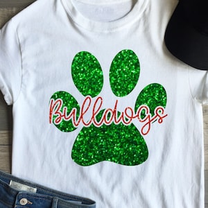 Paw Print Team Name Iron On, Bulldogs Iron On, Football Mom, Baseball Mom,  Bulldog Mom, Bulldog Paw Iron On