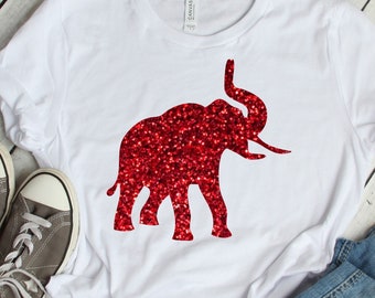 Glitter Elephant Iron On, Elephant Iron On Transfer, Elephant Heat Transfer