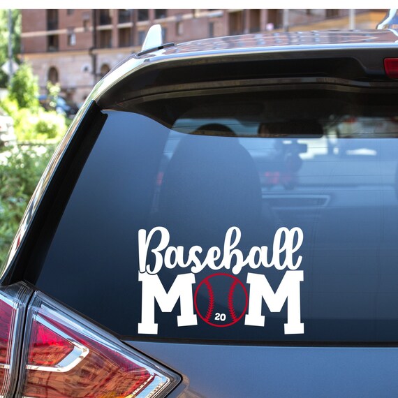 Baseball Mom Decal, Car Decal, Baseball Mom Vinyl, Personalized Sports Number Decal, Baseball Mom Sticker, Proud Baseball Mom