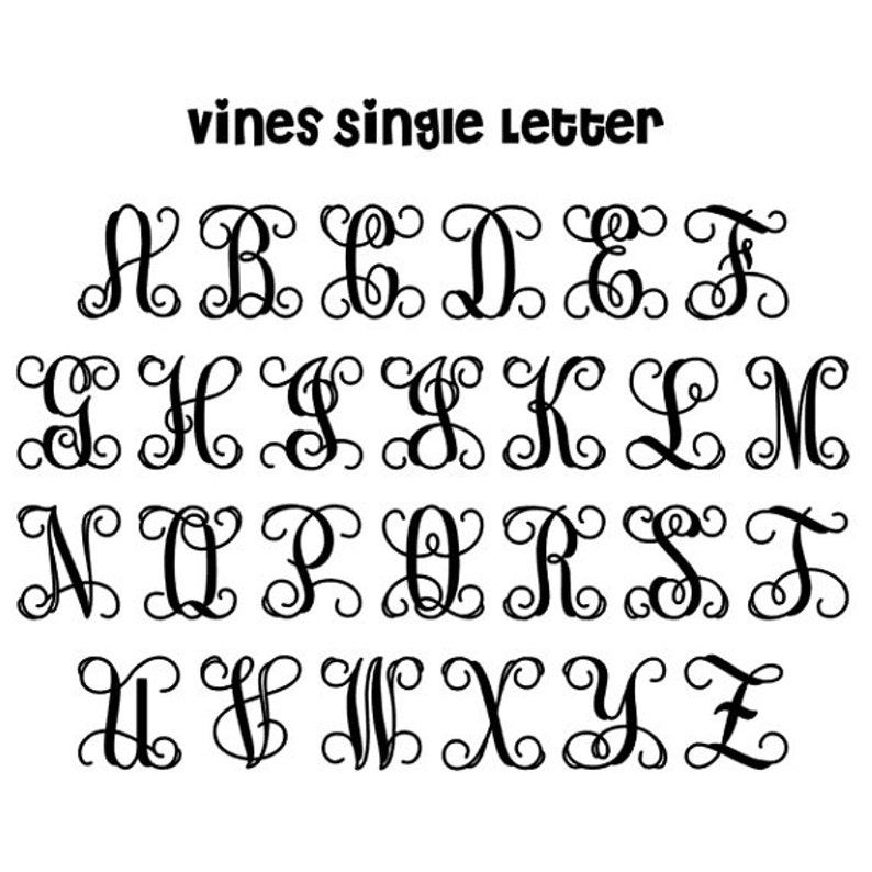 Single Letter Monogram Sticker Monogram Car Decal Vinyl Etsy