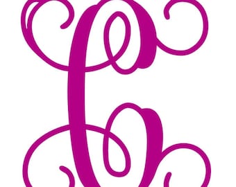 Monogramklistermärke med en bokstav, Monogrambildekal, Vinylbokstav, Väggdekal, Anpassad vinyldekal, Monogramklistermärke, Väggmonogram