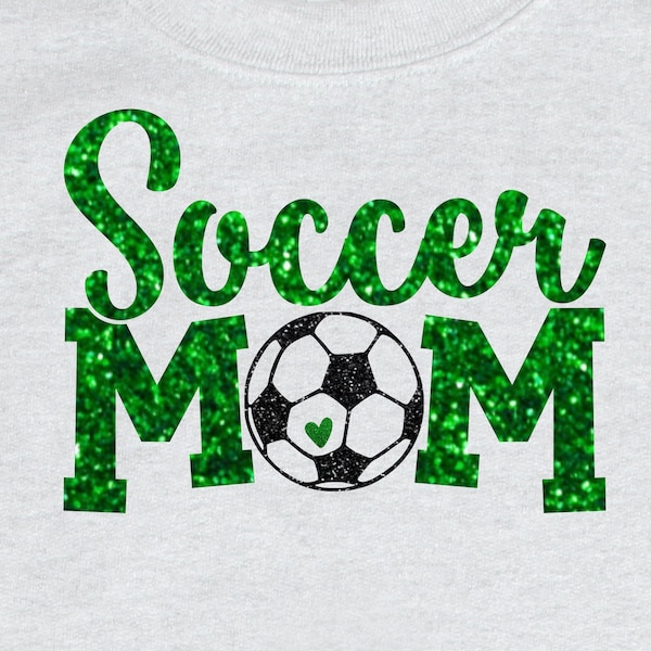 Glitter Soccer Mom Iron On, Soccer Mom Heat Transfer,  Proud Soccer Mom, Soccer Iron On Transfer