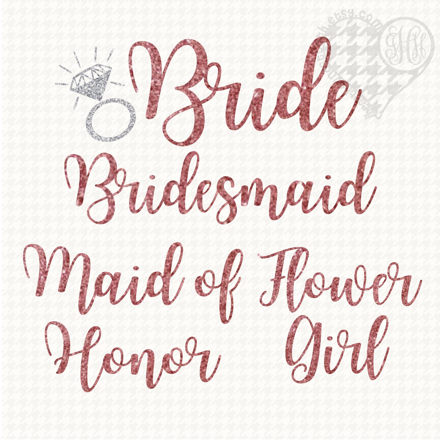 Glitter Bridal Party Iron On Transfers Wedding Party Iron on Etsy