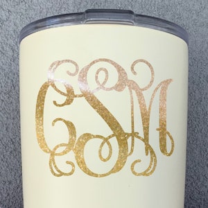 Small Glitter Monogram Decal, Monogram for Tumbler, 2 inch Decal, 3 inch Decal, 4 inch Decal, Phone Monogram, Laptop Decal, Glitter Decal