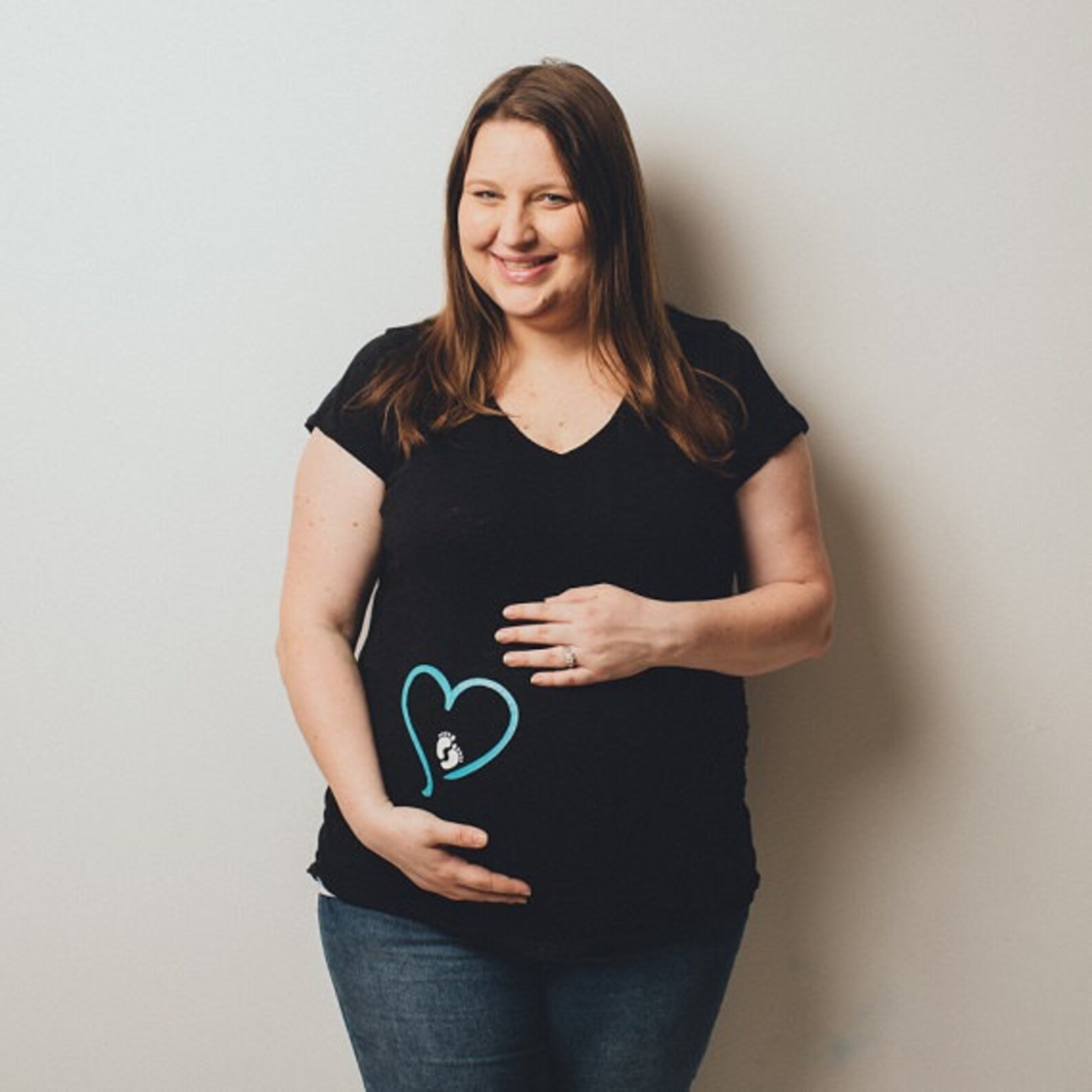 Maternity Iron On DIY Maternity Shirt Baby Footprint Heart - Etsy