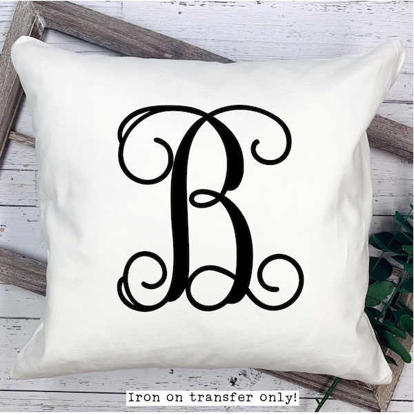 Single Letter Monogram Iron On,  One Letter Monogram Iron On Transfer, Iron On Letters, Heat Transfer Monogram