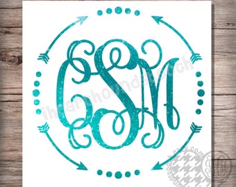 Pilmonogram, glittermonogramdekal, glittermonogrambildekal, laptopdekal, pildekal för tumblers