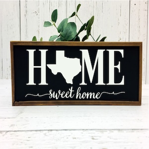 ANY STATE Home Sweet Home Decal, Alabama Home Sweet Home, Texas Home Sweet Home Decal, Texas Decal, Home State Decal, image 1