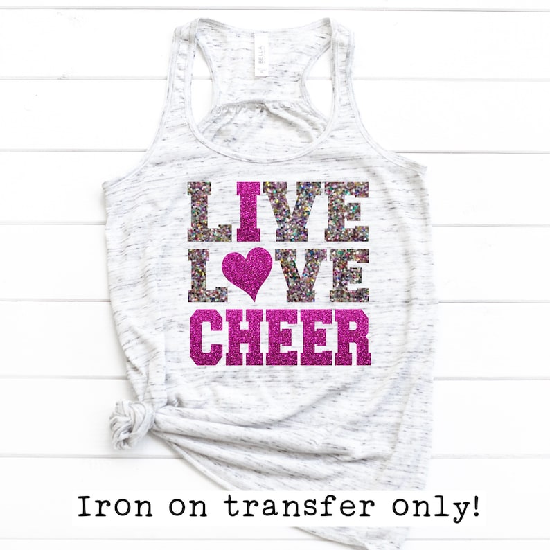Live Love CHEER Iron On Love Cheerleading Iron on Transfer Etsy