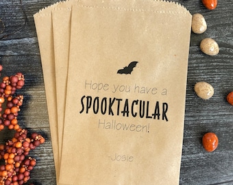 Halloween Treat Bags, Cookie Bags, DIY Fall Favor Bags, Goodie Bags, Halloween Candy Bags, School Party Favors, Recycled Favors - 25 pk
