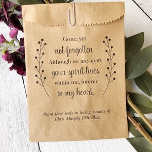 Memorial Gift Bags, Great for Wildflowers or Seeds (not included), Funeral Favors, Celebration of Life, Condolence, Sympathy-25pk BAGS ONLY