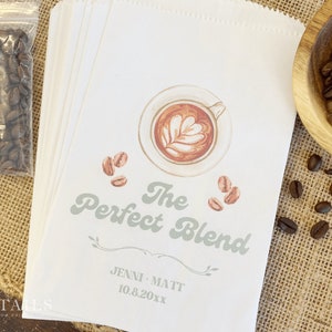 Die perfekte Mischung Kaffeebeutel, personalisierte Hochzeitsbevorzugungen, Kaffeebohnenbeutel, Hochzeitsbevorzugungsbeutel, Brautpartybevorzugungen-25pk
