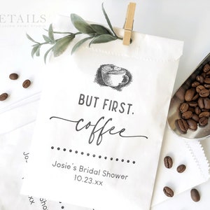 Wedding Coffee Favor Bags- Bridal Shower Coffee Favors- Coffee Bar Bags- Personalized Coffee Bags- Coffee Bean Espresso Favors - 25 pk