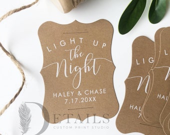 Wedding Sparkler Tag, Sparkler Sleeves, Custom Sparkler Tags, Unique Sparkler Tags, Sparkler Send Off, Set of 24 Tags Only