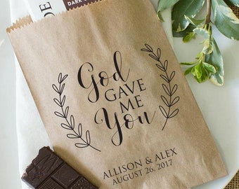 Christian Wedding Favor Bags - Cookie Bags, Donut Bags, Popcorn Bags or Candy Bags - Bridal Shower Wedding Favors - Pack of 25