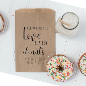 Donut Favor Bag Wedding Favor Bags Wedding Donuts Wedding Doughnut Bags Wedding Treat Bags Custom Bakery Bag 25 pcs image 2