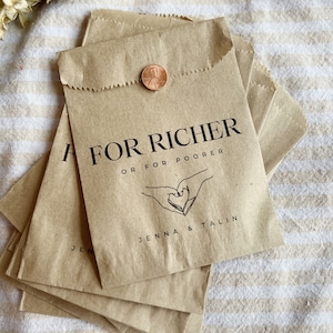 Pour les plus riches ou les plus pauvres, sacs cadeaux pour mariage à gratter, sacs pour billets de loto ou porte-billets de loterie Pour votre mariage élégant, par lots de 25