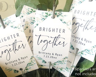 Wedding Sparkler Tags, Sparkler Sleeves, Personalized Sparkler Tags, Unique Sparkler Tags, Wedding Sparkler Send Off, Set of 24 Tags Only