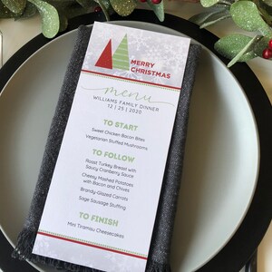 Christmas Dinner Menu Holiday Menu Christmas Table Decor Winter Wedding