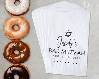 Sac à friandises Bar Mitzvah | Faveurs de Bat Mitzvah | Idées de sortie de mitsva | Cadeau pour Bat Mitzvah | Fête de Bat Mitzvah | Sacs donuts personnalisés | Sachets à biscuits