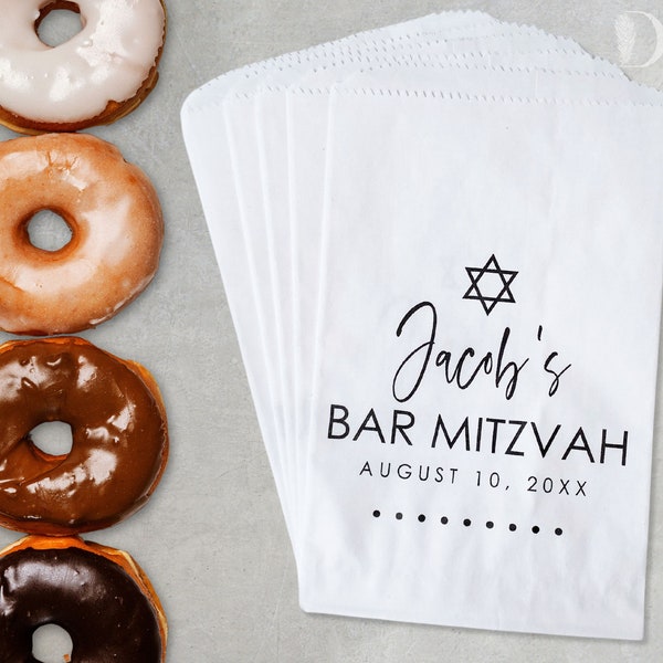 Bar Mitzvah Treat Bag | Bat Mitzvah Favors | Mitzvah Exit Ideas | Gift For Bat Mitzvah | Bat Mitzvah Party | Custom Donut bags | Cookie bags