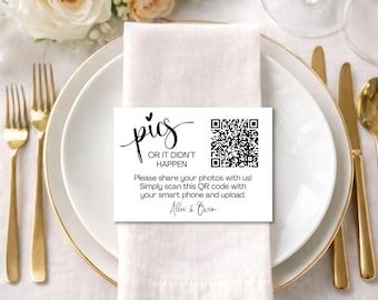 Photo Sharing Card for Reception Tables - Picture Album QR Cards, 24 pk
