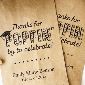 Popcorn Bags for Graduation Graduation Favor Bags Personalized Popcorn Bags Graduation Popcorn Bags Popcorn Bar Bags Cookie Bags image 7