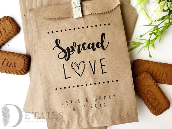 Spread the Love Favor Bags Personalized Printed Cookie Bags