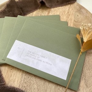 Printed Wrap Around Address Labels for your Wedding Invitations, 8x2 inch Mailing Labels, Custom Printed for you, sets of 20