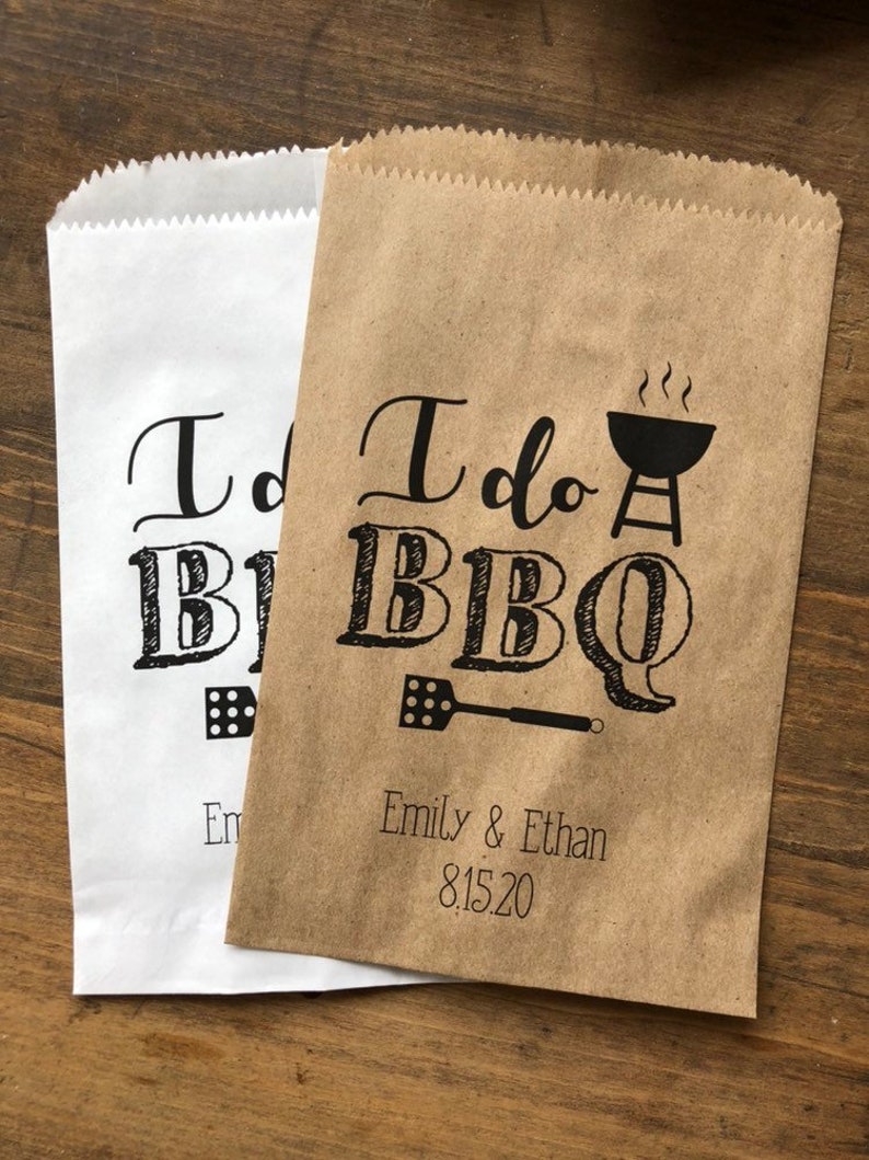 I DO BBQ Couples Shower Favor Silverware Holder Bag Wedding Etsy