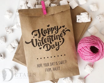 Valentine Treat Bags, Valentines Day Treat Bags, Valentine Party Favor Bags, Classroom Valentines, Kids Valentine Bags, Valentine Candy Bags