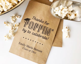 Popcorn Bags for Graduation | Graduation Favor Bags | Personalized Popcorn Bags | Graduation Popcorn Bags | Popcorn Bar Bags | Cookie Bags