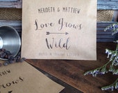 Seed Packet Wedding Favors - Personalized Seed Packet Favor Bags- Kraft Paper Favor Bags - Seed Bridal Favor, pkg of 25