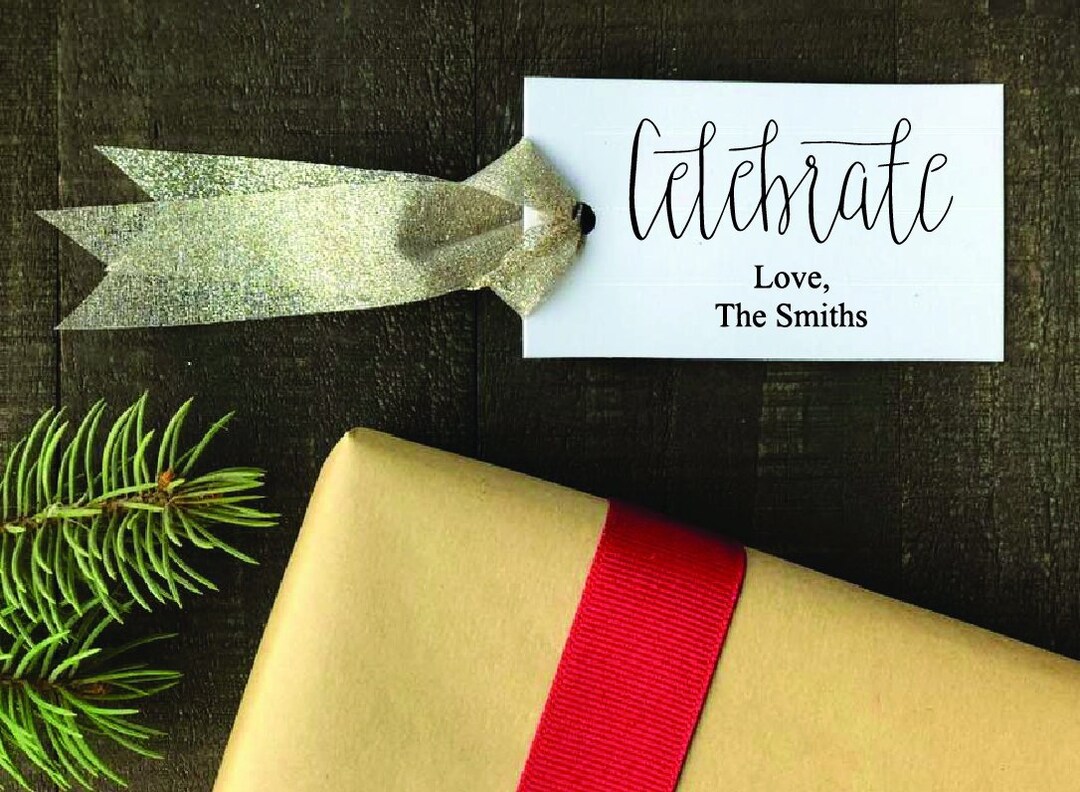 Personalized Celebrate Gift Tags, Printed Custom Tags, Set of 24 - Etsy