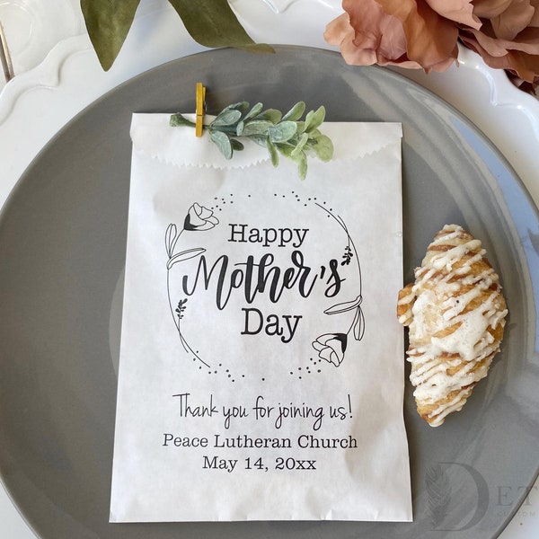 Mother's Day Event favor bags, Mother's Day Brunch food bags, Mother's Day party favors, Personalized Mother's Day gift bags - 25 pk