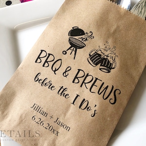 Wedding Barbecue utensil bags, engagement BBQ & Brews, Outdoor Rehearsal Dinner, Outdoor Wedding Favor Bags, Rustic Wedding, 25 pk