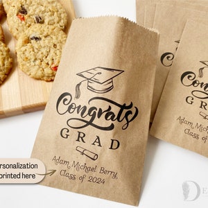 Graduation Cookie Bags, Graduation Party Favors, Cookie Buffet Bag, Cookie Bar Bag, Treat Bag, Personalized Graduation Favors, Class Of 2024 image 2