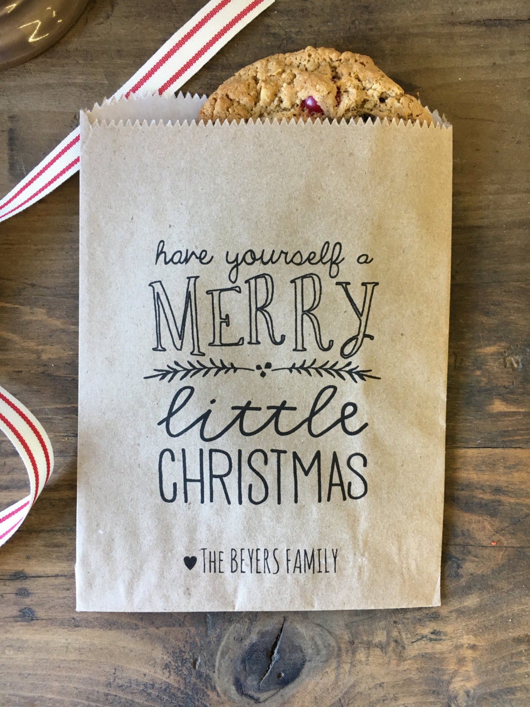 Christmas Gift Bakery Bags, Christmas Party Favor, Waxed Cookie Bags