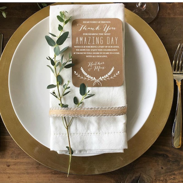 Amazing Day Wedding Reception Thank You Cards, Personalized and Printed for you, sold in sets of 24