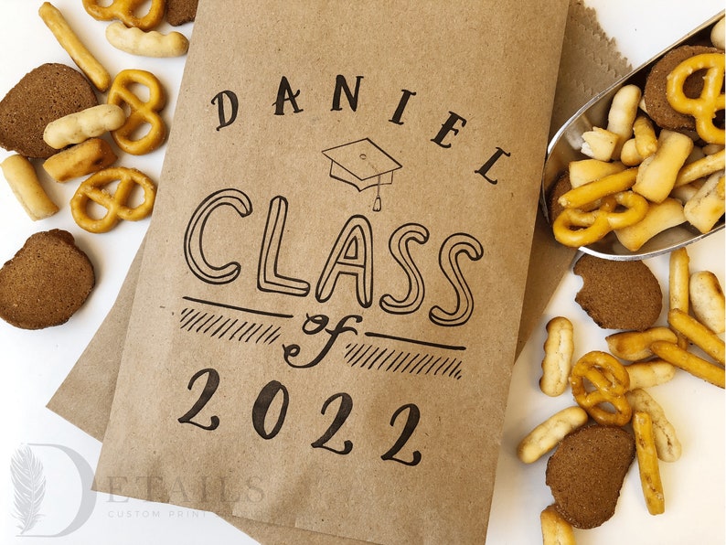 Graduation Party Favor Bags Candy Buffet Bag Trail Mix Favor Etsy