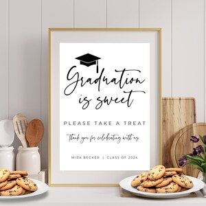 Graduation Party Decorations | Printable Graduation Party Sign | Graduation Treat Table Sign | A Sweet Ending Sign, 8x10in Canva Instant