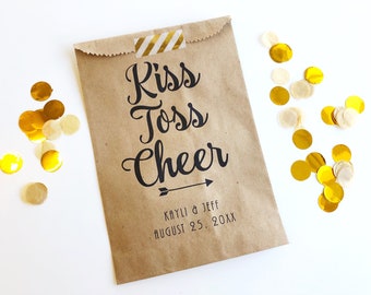 Confetti Toss Bags - Petal Toss - Wedding Send Off - Petal Bags - Wedding Send off - Wedding Favor Bags - Kiss Toss Cheer - Set of 25