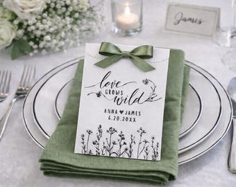 Garden Wedding Favors, Personalized Love Grows Wild Wedding Favor Bags - 25 pk