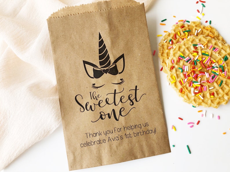 Girl First Birthday Favor Bags Candy Bags 1st Birthday Favor Etsy