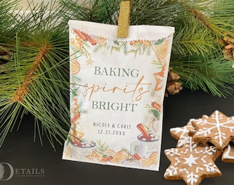 Personalized Christmas Cookie Bags: Holiday Party Favor Treat Bags (Set of 25)