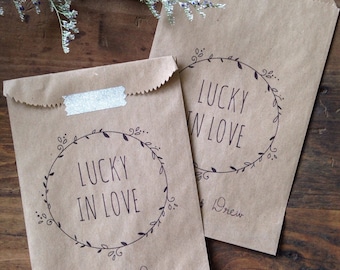 Custom Lottery Ticket Favor Bags - Lottery Ticket Holders - Bridal Shower Favor - Wedding Favors - Set of 25 Printed Paper Bags