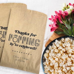 Personalized Popcorn Bags, Wedding Favor Bags, Popcorn Buffet Bags, Popcorn Favor Bags, Wedding Popcorn Bags, Popcorn Bar Buffet Bags-25pk